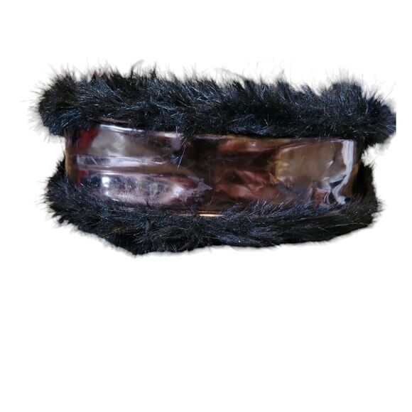 SHARIF Black Faux Fur Handbag Crossbody Handbag 2000s - Picture 9 of 11